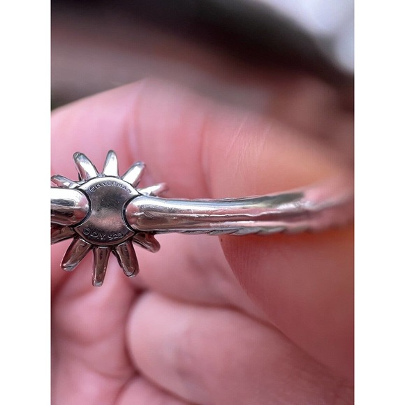 DAVID YURMAN STERLING SILVER STARBURST RING WITH SEVEN DIAMONDS CENTER - Picture 2 of 6